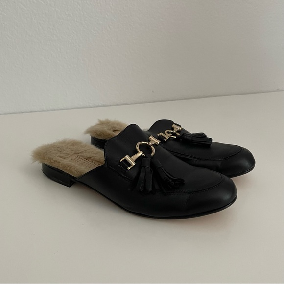 Summit White Mountain Abelle Black Faux Fur Leather Mules Women’s Size 6 - Picture 10 of 10
